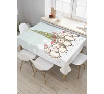 Прямоугольная скатерть JoyArty Праздничные овечки из сатена tc_6129_120x145