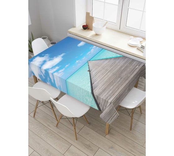 Прямоугольная скатерть JoyArty Мост к горизонту из сатена tc_6540_120x145 1