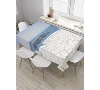 Прямоугольная скатерть JoyArty Галька на веранде из сатена tc_34885_120x145