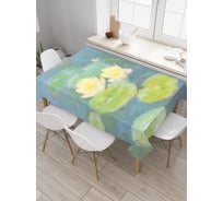 Прямоугольная скатерть JoyArty Водяные лилии из сатена tc_6877_120x145