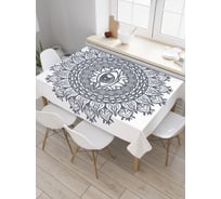 Прямоугольная скатерть JoyArty Глаз с цветочным узором из сатена tc_19336_120x145