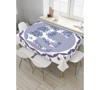 Прямоугольная скатерть JoyArty Зимний слон из сатена tc_8898_120x145