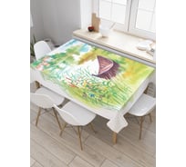 Прямоугольная скатерть JoyArty Спрятанная лодка из сатена tc_19304_120x145