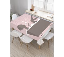 Прямоугольная скатерть JoyArty Дама в ванной из сатена tc_9541_120x145
