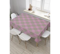 Прямоугольная скатерть JoyArty Розово-желтая диагональная клетка из сатена tc_31120_120x145