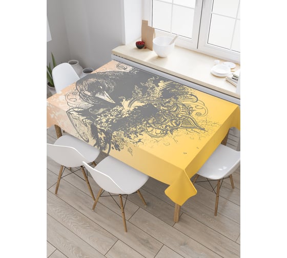 Прямоугольная скатерть JoyArty Ворон с градиентом из сатена tc_30104_120x145 1