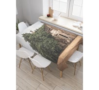 Прямоугольная скатерть JoyArty Заросший дом из сатена tc_19834_120x145