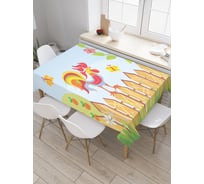 Прямоугольная скатерть JoyArty Солнечный петух из сатена tc_21622_120x145