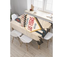 Прямоугольная скатерть JoyArty На въезде в Лас Вегас из сатена tc_4742_120x145
