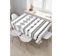 Прямоугольная скатерть JoyArty Монохромный орнамент из сатена tc_37310_120x145
