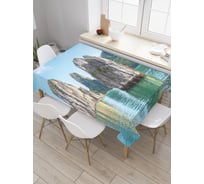 Прямоугольная скатерть JoyArty Каменные острова из сатена tc_19300_120x145