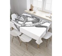 Прямоугольная скатерть JoyArty Монохромный лемур из сатена tc_32937_120x145