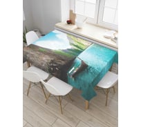 Прямоугольная скатерть JoyArty Речная переправа из сатена tc_6609_120x145