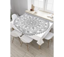 Прямоугольная скатерть JoyArty Монохромная мандала из сатена tc_35449_120x145