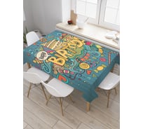 Прямоугольная скатерть JoyArty Именинные дудлы из сатена tc_34357_120x145