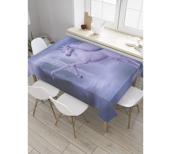 Прямоугольная скатерть JoyArty Единорог из сатена tc_31637_120x145 1