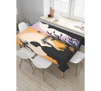 Прямоугольная скатерть JoyArty Силуэт с веером из сатена tc_802_120x145