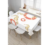 Прямоугольная скатерть JoyArty Морские коньки с кругами из сатена tc_7140_120x145