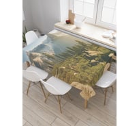 Прямоугольная скатерть JoyArty Высокие горы из сатена tc_19019_120x145