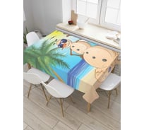 Прямоугольная скатерть JoyArty Привет от песочного снеговика из сатена tc_5589_120x145