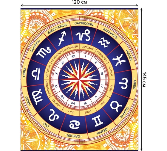Прямоугольная скатерть JoyArty Знаки зодиака из сатена tc_7361_120x145