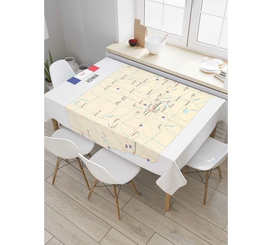 Прямоугольная скатерть JoyArty Карта Штат Айова из сатена tc_7169_120x145 1