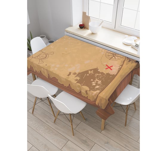 Прямоугольная скатерть JoyArty Карта сокровищ из сатена tc_18570_120x145 1