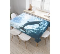 Прямоугольная скатерть JoyArty Дельфин-путешественник из сатена tc_20438_120x145