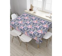 Прямоугольная скатерть JoyArty Розы на камуфляже из сатена tc_34616_120x145