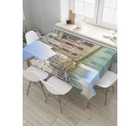 Прямоугольная скатерть JoyArty Речные дворы из сатена tc_8901_120x145