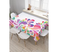 Прямоугольная скатерть JoyArty Разноцветные капельки из сатена tc_30268_120x145
