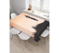 Прямоугольная скатерть JoyArty Мотоцикл на трассе из сатена tc_37267_120x145