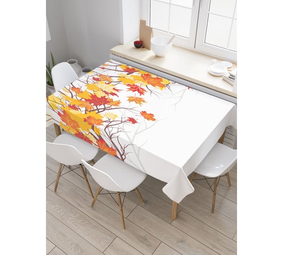 Прямоугольная скатерть JoyArty Последние листья из сатена tc_18826_120x145 1