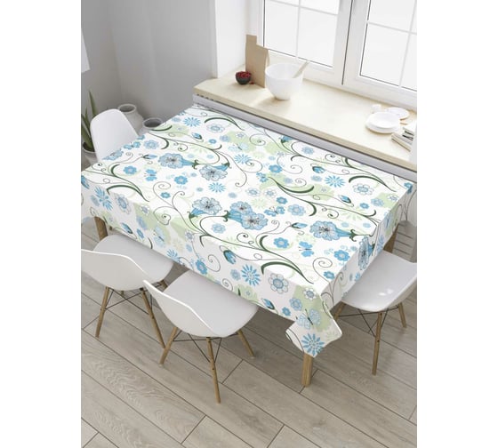 Прямоугольная скатерть JoyArty Зимние завитки из сатена tc_8124_120x145 1