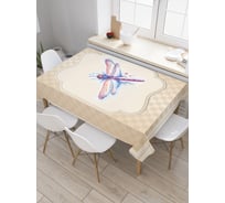 Прямоугольная скатерть JoyArty Стрекоза в мраморе из сатена tc_5437_120x145