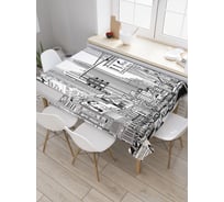 Прямоугольная скатерть JoyArty Город в серости из сатена tc_2535_120x145
