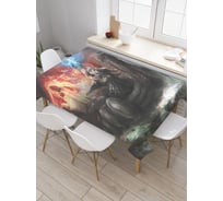 Прямоугольная скатерть JoyArty Драккар викингов из сатена tc_19142_120x145