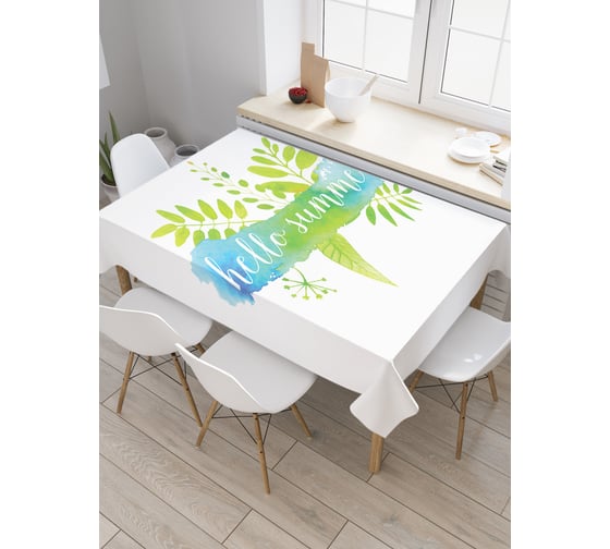 Прямоугольная скатерть JoyArty Привет, лето из сатена tc_53752_120x145 1