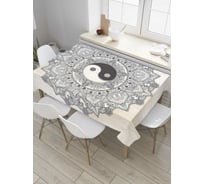 Прямоугольная скатерть JoyArty Инь Ян и орнаменты из сатена tc_8642_120x145