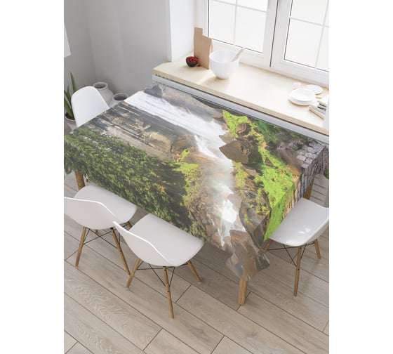 Прямоугольная скатерть JoyArty Горная лестница из сатена tc_19016_120x145 1