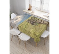 Прямоугольная скатерть JoyArty Старая телега в поле из сатена tc_38271_120x145