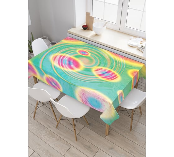 Прямоугольная скатерть JoyArty Радужные порталы из сатена tc_18638_120x145 1