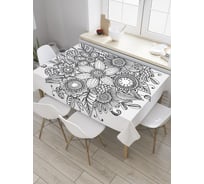 Прямоугольная скатерть JoyArty Монохромный букет дудл из сатена tc_28878_120x145