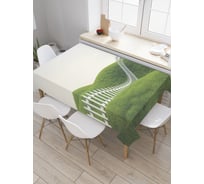Прямоугольная скатерть JoyArty Волнистый заборчик из сатена tc_21634_120x145
