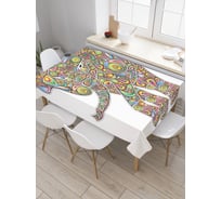 Прямоугольная скатерть JoyArty Слон из фантазии из сатена tc_18634_120x145