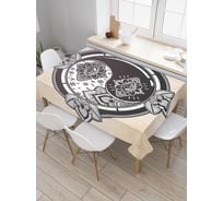 Прямоугольная скатерть JoyArty Инь и ян в цветах из сатена tc_18592_120x145
