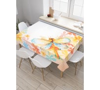Прямоугольная скатерть JoyArty Стрекоза в цветах из сатена tc_5430_120x145