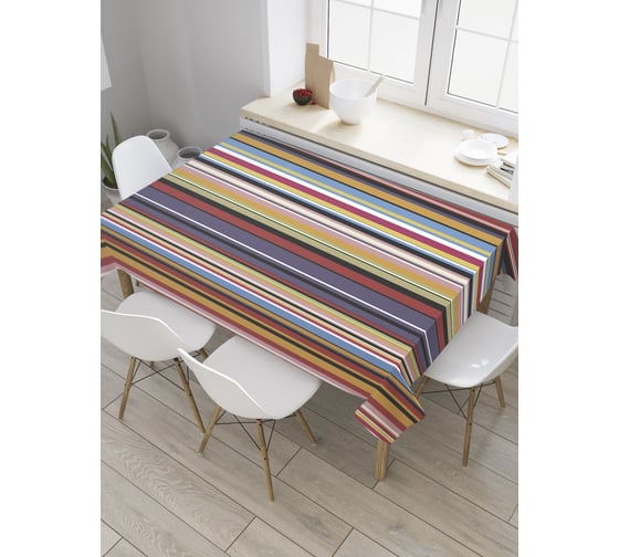 Прямоугольная скатерть JoyArty Разноцветные вертикальные полосы из сатена tc_31225_120x145 1