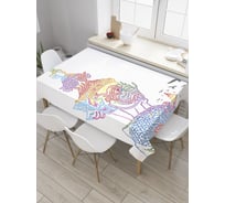 Прямоугольная скатерть JoyArty Разноцветный храм Таиланда из сатена tc_28083_120x145