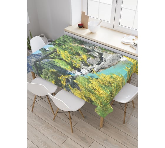 Прямоугольная скатерть JoyArty Горный мост из сатена tc_19315_120x145 1